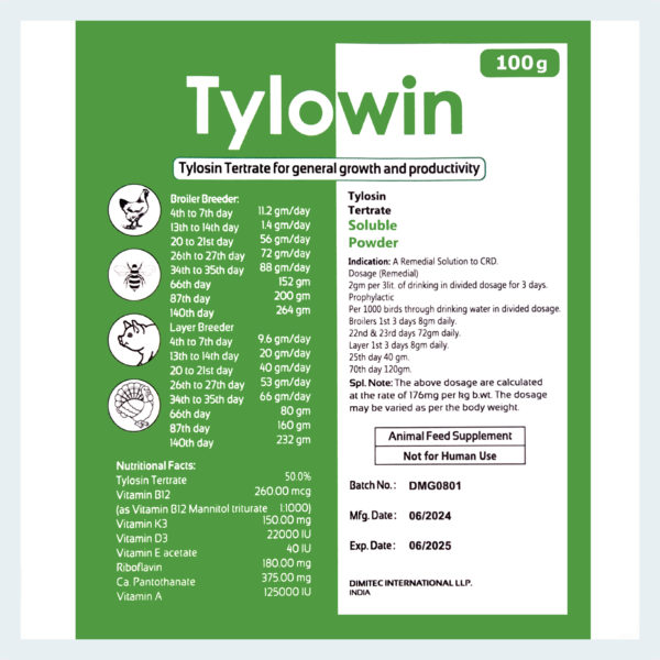 Tylosin Antibiotic Tylan for Chickens