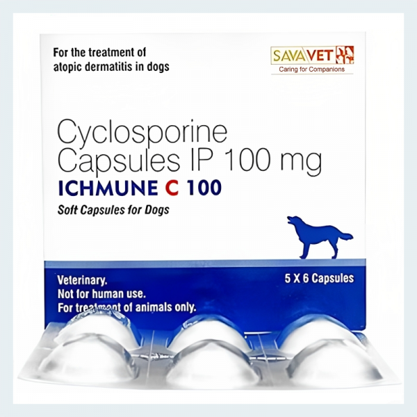 Savavet ICHMUNE C Soft Gel Capsules 100mg. Cyclosporine For Dogs 30 Tablets